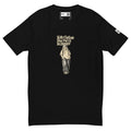 Black Kelly Clarkson Has Put Us In Danger graphic tee, front view with portrait print and left-sleeve QR code.