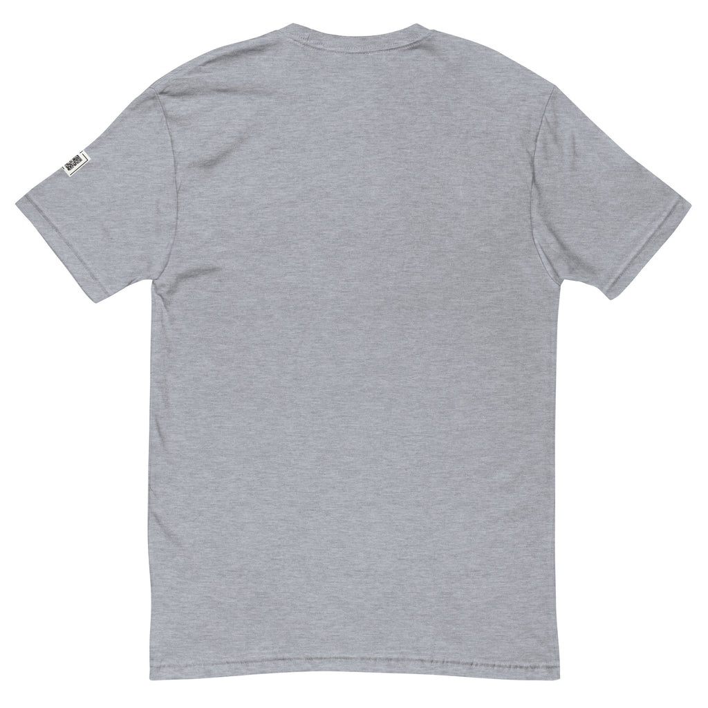 Heather Grey Nuns Communion Wafers short-sleeve tee, back view showing the unprinted back.