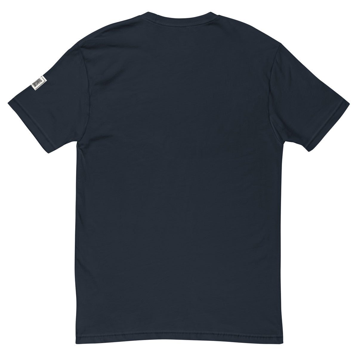 Midnight Navy Sorry About What Happens Later short-sleeve tee, back view showing the unprinted back.