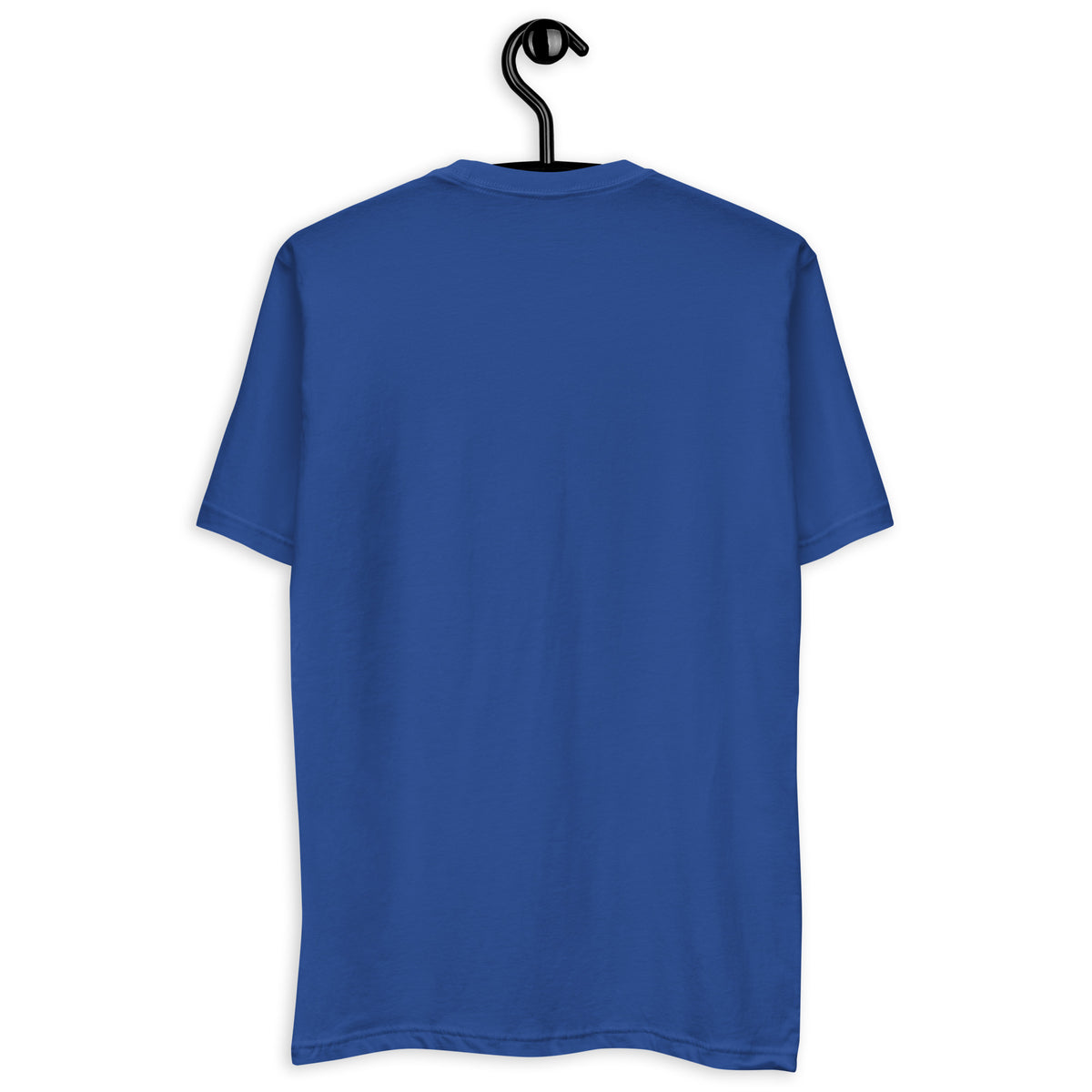 Royal Blue Sorry About What Happens Later short-sleeve tee, back view showing the unprinted back.