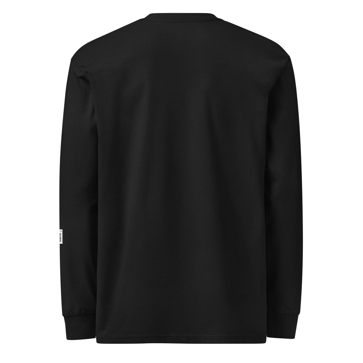 Black Nuns Communion Wafers long-sleeve tee, back view showing the unprinted back.