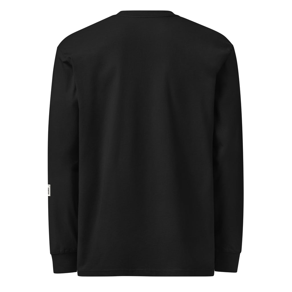 Black I Died for This long-sleeve tee, back view showing the unprinted back.