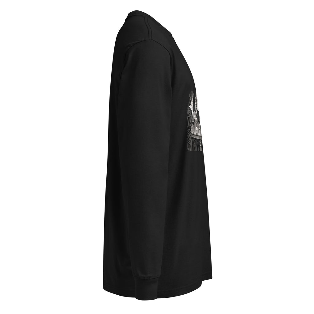 Black Nuns Communion Wafers long-sleeve tee, right-side view.