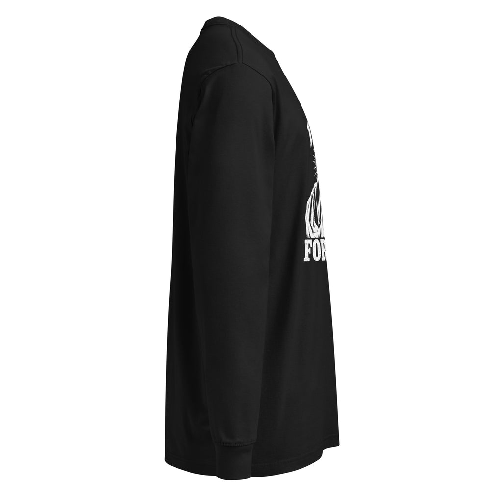 Black I Died for This long-sleeve tee, right-side view.