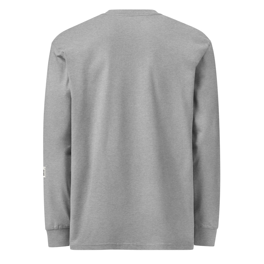 Carbon Grey Nuns Card Night long-sleeve tee, back view showing the unprinted back.