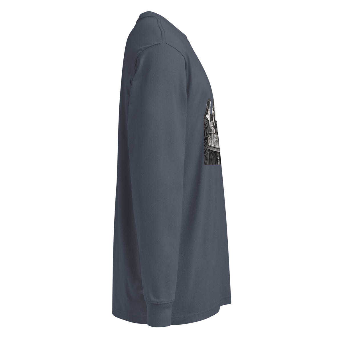 Harbor Blue Nuns Communion Wafers long-sleeve tee, right-side view.
