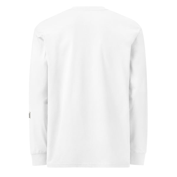 White I’m So Bored I Could Die long-sleeve tee, back view showing the unprinted back.