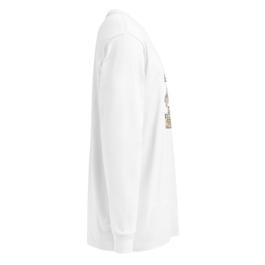 White Held / Accountable long-sleeve tee, right-side view.