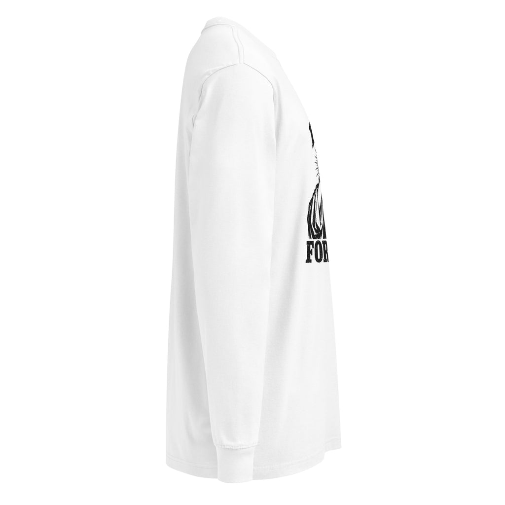 White I Died for This long-sleeve tee, right-side view.