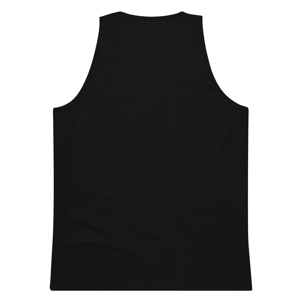 NERVE & Thread Signature Cotton Tank Top in Black, back view.