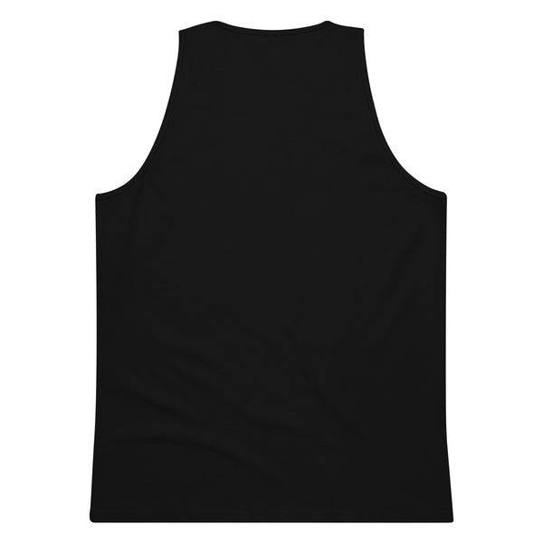 NERVE & Thread Signature Cotton Tank Top in Black, back view.