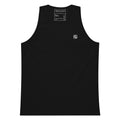 NERVE & Thread Signature Cotton Tank Top in Black, front view.