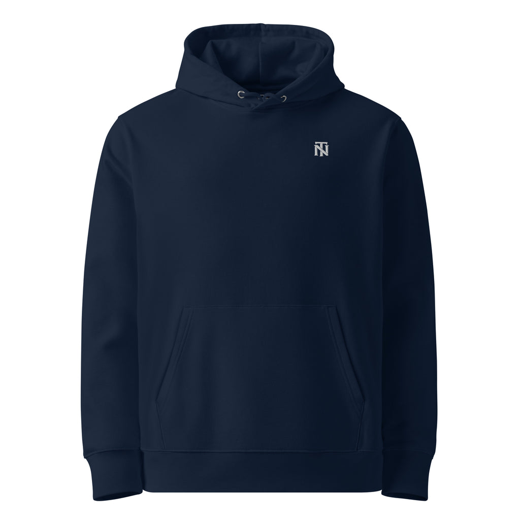 NERVE & Thread Signature Organic Hoodie in French Navy, front view.